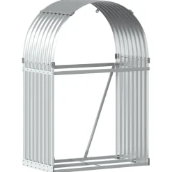 vidaXL Haardhoutopslag 80x45x120 cm gegalvaniseerd staal zilverkleurig