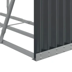 vidaXL Haardhoutopslag 180x45x100 cm gegalvaniseerd staal antraciet