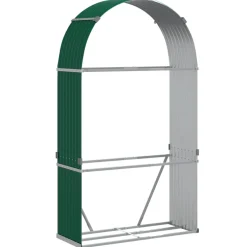 vidaXL Haardhoutopslag 120x45x210 cm gegalvaniseerd staal groen
