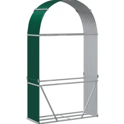 vidaXL Haardhoutopslag 120x45x210 cm gegalvaniseerd staal groen