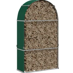 vidaXL Haardhoutopslag 120x45x210 cm gegalvaniseerd staal groen