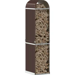 vidaXL Haardhoutopslag 40x45x170 cm gegalvaniseerd staal bruin