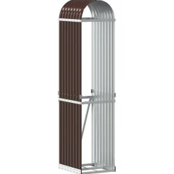 vidaXL Haardhoutopslag 40x45x170 cm gegalvaniseerd staal bruin