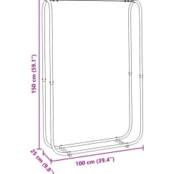 vidaXL Haardhoutrek 100x25x150 cm gegalvaniseerd staal