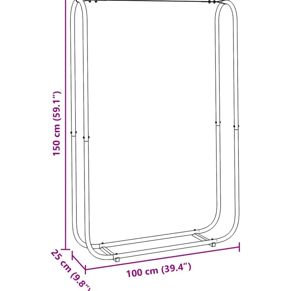vidaXL Haardhoutrek 100x25x150 cm gegalvaniseerd staal