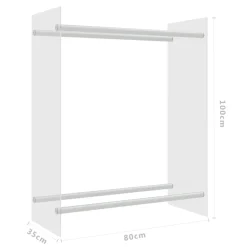 vidaXL Haardhoutrek 80x35x100 cm gehard glas transparant