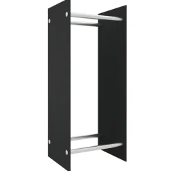 vidaXL Haardhoutrek 40x35x100 cm gehard glas zwart