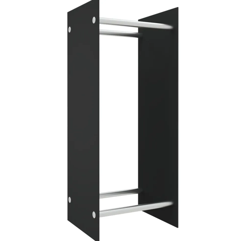 vidaXL Haardhoutrek 40x35x100 cm gehard glas zwart