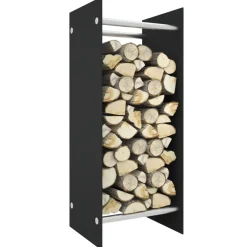 vidaXL Haardhoutrek 40x35x100 cm gehard glas zwart