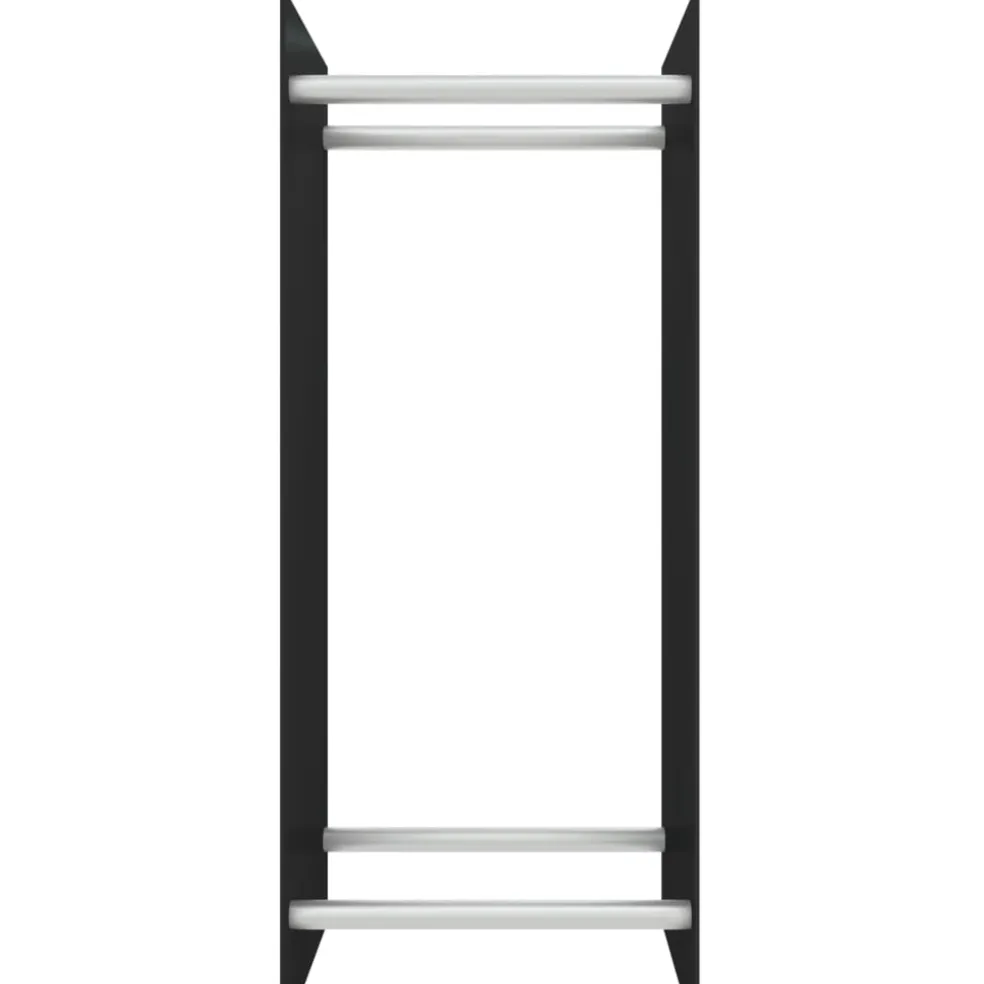 vidaXL Haardhoutrek 40x35x100 cm gehard glas zwart