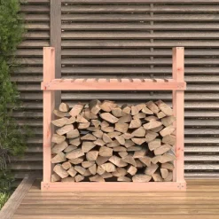 vidaXL Haardhoutrek 110x35x108,5 cm massief grenenhout zwart