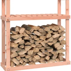 vidaXL Haardhoutrek 110x35x108,5 cm massief grenenhout zwart