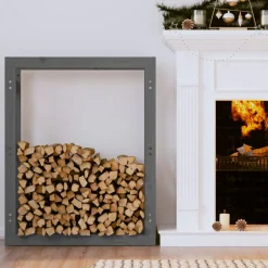 vidaXL Haardhoutrek 108x73x79 cm massief grenenhout zwart