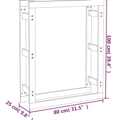 vidaXL Haardhoutrek 108x73x79 cm massief grenenhout zwart
