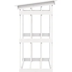 vidaXL Haardhoutrek 108x64,5x109 cm massief grenenhout wit