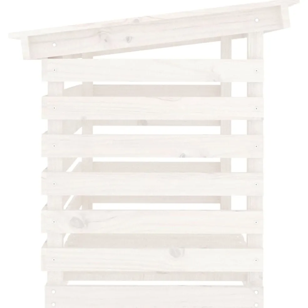 vidaXL Haardhoutrek 108x73x79 cm massief grenenhout wit