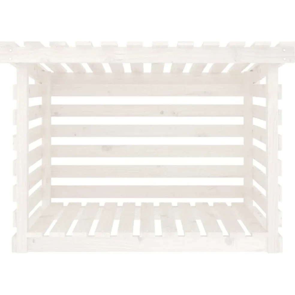 vidaXL Haardhoutrek 108x73x79 cm massief grenenhout wit