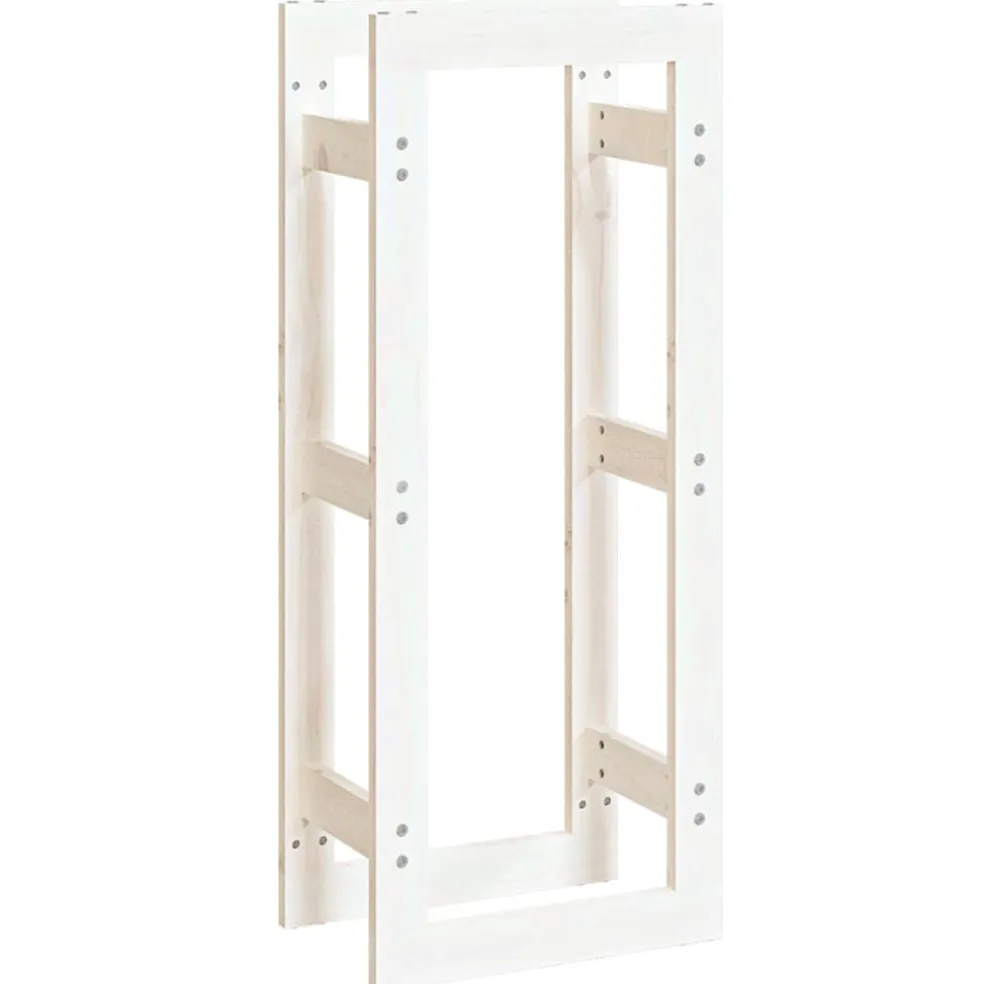 vidaXL Haardhoutrek 41x25x100 cm massief grenenhout wit