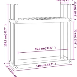 vidaXL Haardhoutrek 110x35x108,5 cm massief grenenhout honingbruin