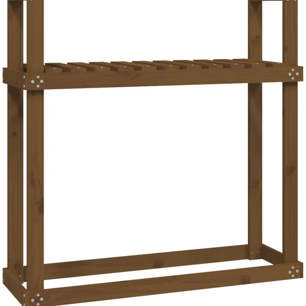 vidaXL Haardhoutrek 110x35x108,5 cm massief grenenhout honingbruin