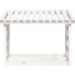 vidaXL Haardhoutrek 108x64,5x78 cm massief grenenhout wit