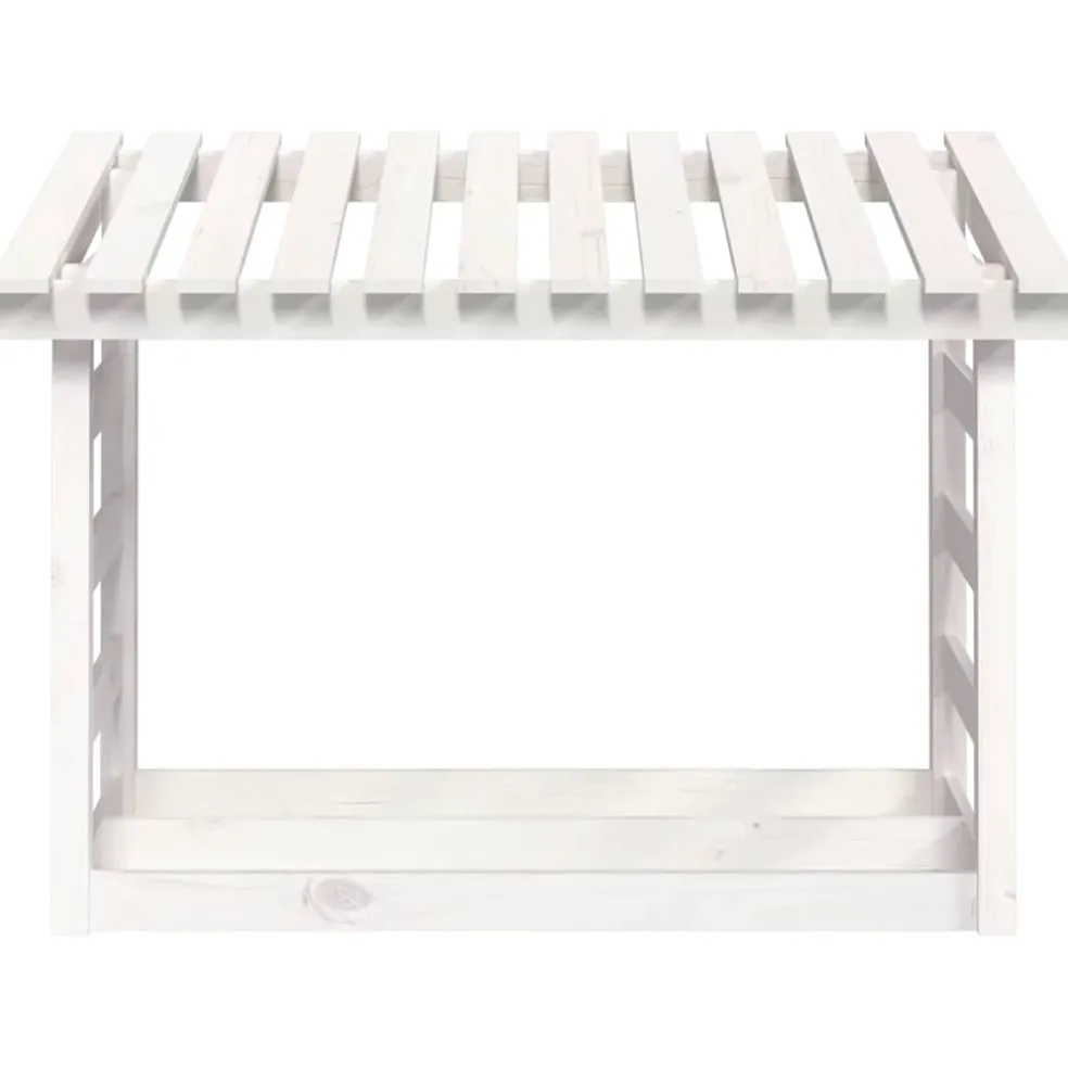 vidaXL Haardhoutrek 108x64,5x78 cm massief grenenhout wit