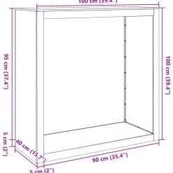 vidaXL Haardhoutrek 100x40x100 cm roestvrij staal