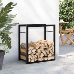 vidaXL Haardhoutrek 50x28x56 cm staal matzwart