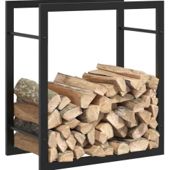 vidaXL Haardhoutrek 50x28x56 cm staal matzwart