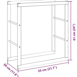 vidaXL Haardhoutrek 55x30x61 cm staal zwart