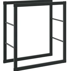vidaXL Haardhoutrek 55x30x61 cm staal zwart