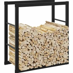 vidaXL Haardhoutrek 55x30x61 cm staal zwart