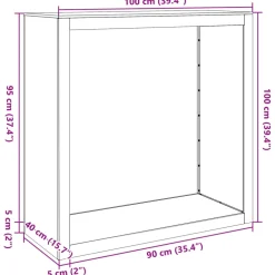 vidaXL Haardhoutrek 100x40x100 cm staal groen