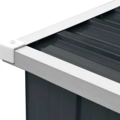 vidaXL Haardhoutschuur 330x84x152 cm gegalvaniseerd staal antraciet