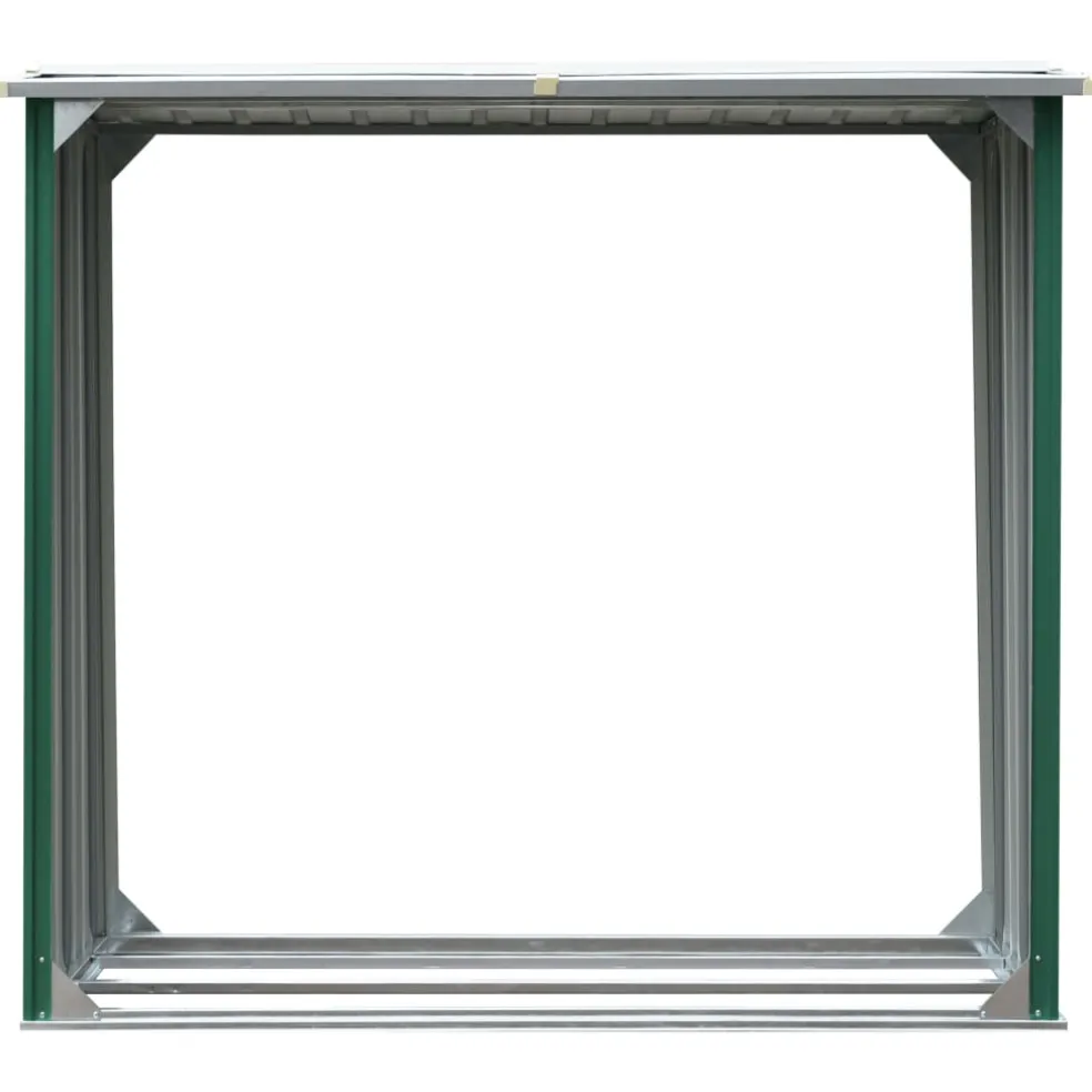 vidaXL Haardhoutschuur 172x91x154 cm gegalvaniseerd staal groen