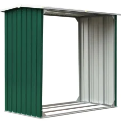 vidaXL Haardhoutschuur 172x91x154 cm gegalvaniseerd staal groen