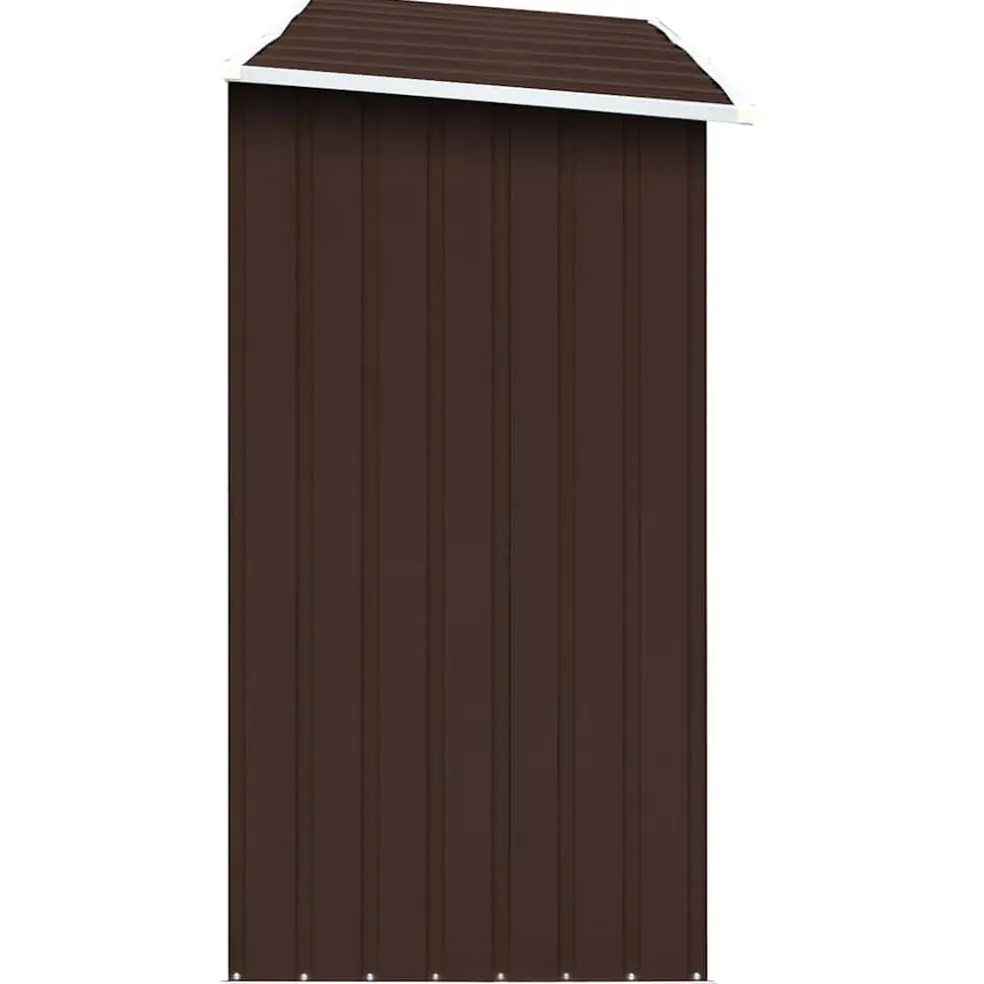 vidaXL Haardhoutschuur 330x84x152 cm gegalvaniseerd staal bruin