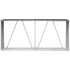 vidaXL Haardhoutschuur 330x84x152 cm gegalvaniseerd staal bruin