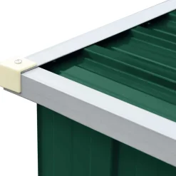 vidaXL Haardhoutschuur 330x84x152 cm gegalvaniseerd staal groen