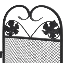 vidaXL Haardscherm 3 panelen ijzer zwart