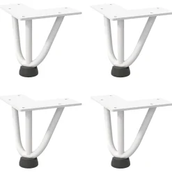 vidaXL Haarnadelpoten voor Salontafel 4 st 10 cm massief staal wit