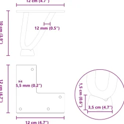 vidaXL Haarnadelpoten voor Salontafel 4 st 10 cm massief staal wit