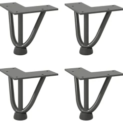 vidaXL Haarnadelpoten voor Salontafel 4 st 10 cm antracietkleurig
