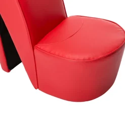vidaXL Hakstoel kunstleer rood