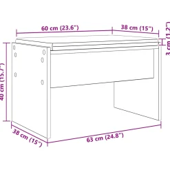 vidaXL Halbank Artisan Eiken 63 x 38 x 40 cm