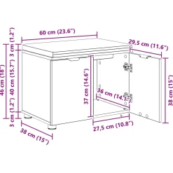 vidaXL Halbank Artisan Eik 60 x 38 x 46 cm