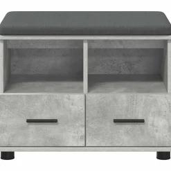vidaXL Halbank Beton Grijs 60 x 38 x 46 cm