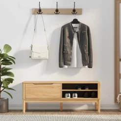 vidaXL Hal bank FLORO Wasbruin 115 x 40 x 45 cm Massief Vurenhout