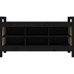vidaXL Halbankje 110x40x60 cm massief grenenhout zwart