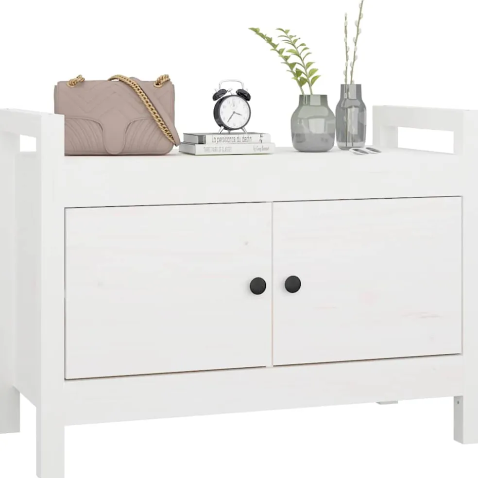 vidaXL Halbankje 80x40x60 cm massief grenenhout wit